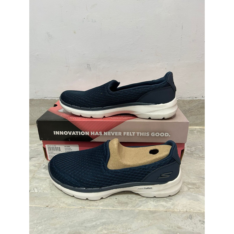 SKECHERS WANITA GO WALK 6 BIG SPLASH 124508/NVW SIZE 38