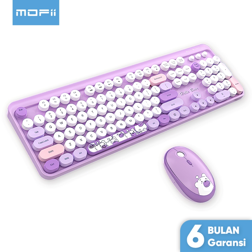 MOFii Keyboard Mouse Wireless 2.4G Set Hello Bear