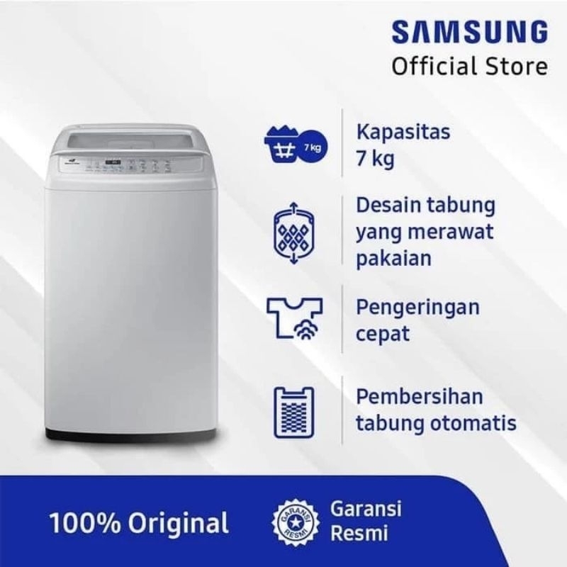 Mesin Cuci Samsung 1 Tabung Otomatis 7kg Top Load 7kg WA70H4000SG