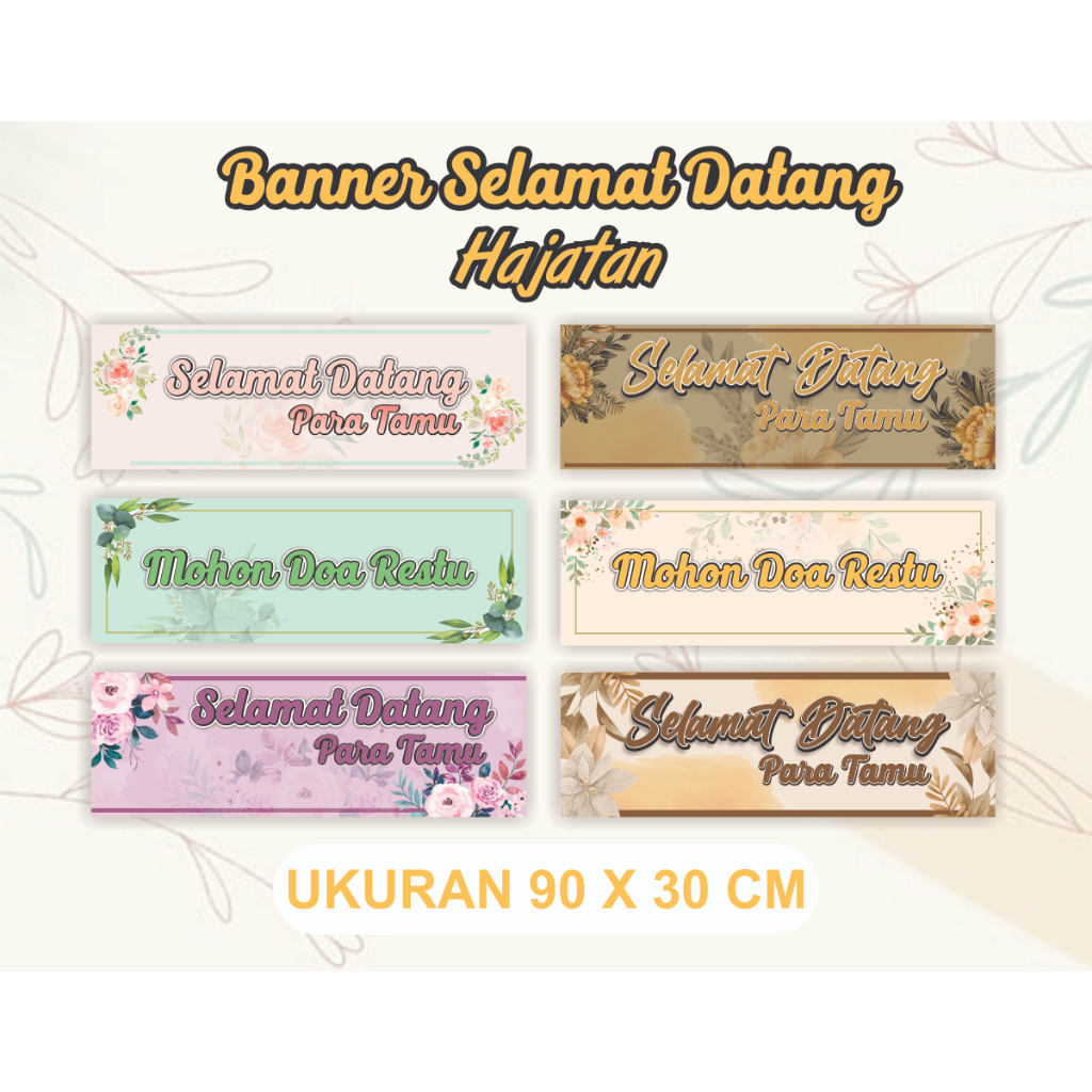 Banner Hajatan l Selamat Datang l Mohon Doa Restu l Ukuran 90 x 30 Cm
