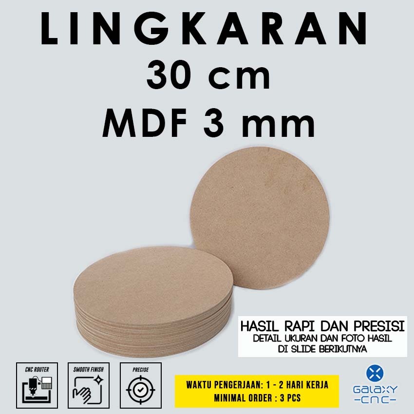 

Lingkaran 30 cm - MDF 3 mm - MDF board / papan MDF kayu
