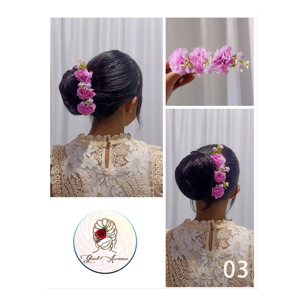 Hiasan Sanggul Rambut / Jepit Rambut Bunga / Sanggul Bunga ungu