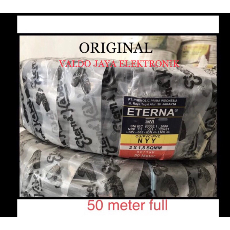 ETERNA Kabel listrik Kawat Hitam 2x1.5 Kabel Eterna Hitam 2x1,5 Kabel Kawat