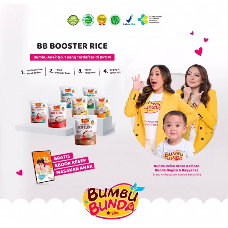 

(HALAL MUI) Bumbu Bunda Elia BB Booster Rice Beras BB Booster MPASI Beras Beras Mpasi BB Booster 6 Bulan Beef Chicken Tuna Cheese - 200 gram