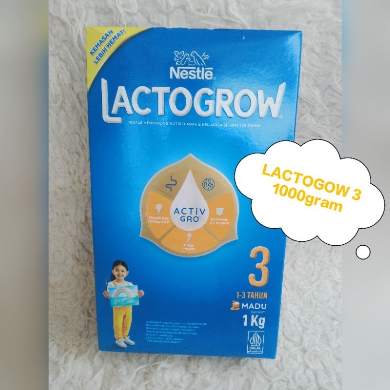 Lactogrow 3 madu vanilla 1000g /Lactogrow 4 madu 1000g/ Nestle Lactogrow 1kg /susu laktogrow