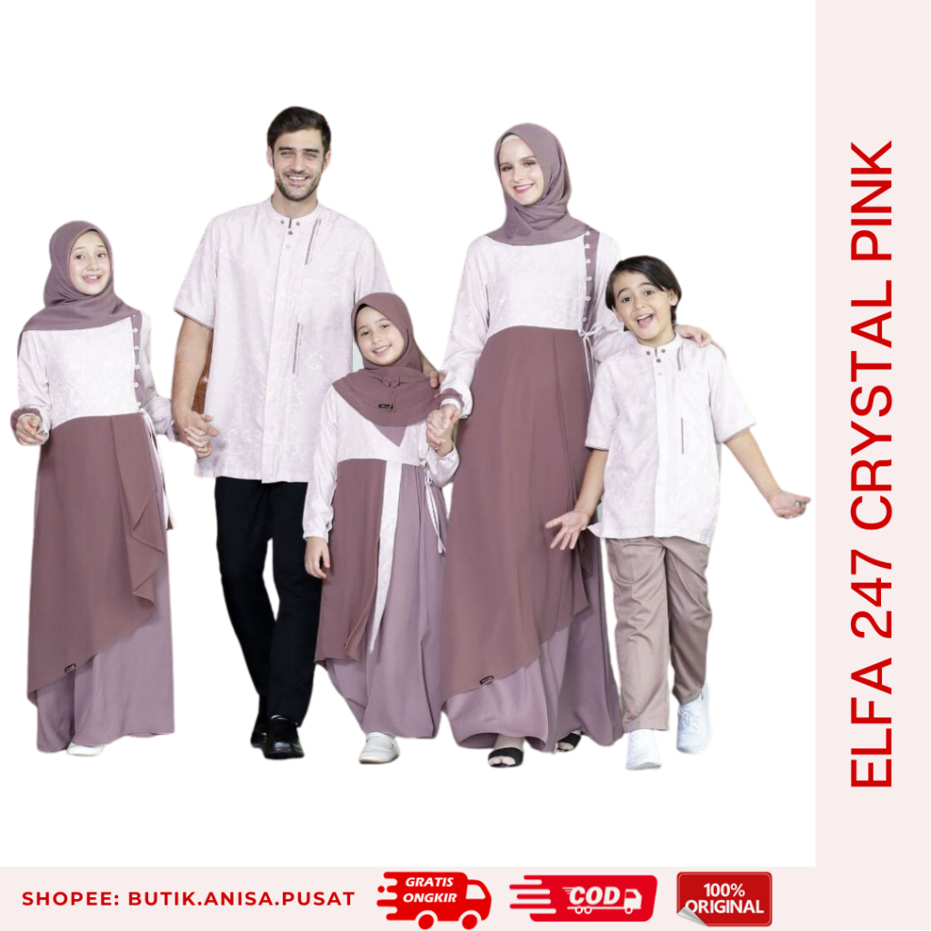 ETHICA ELFA 247 CRYSTAL PINK CRISTAL Sarimbit Keluarga 2023 KAGUMI 247 KAHFI 220