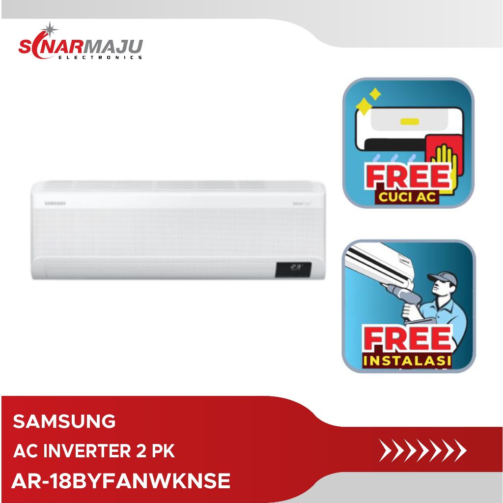 AC Inverter Samsung 2 PK Wind Free FREE INSTALASI DAN CUCI AC AR-18BYFANWKNSE