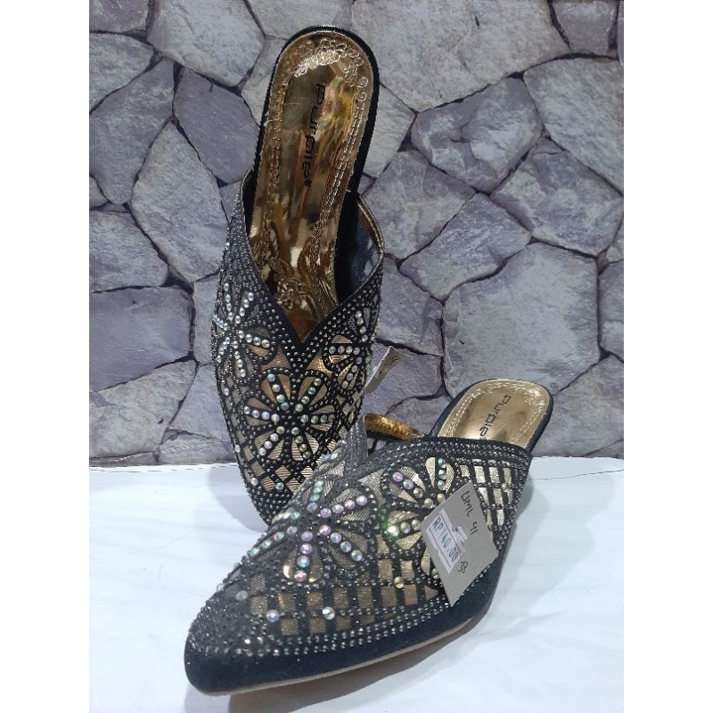 SENDAL PURPLE KEBAYA SENDAL PURPLE PESTA SENDAL PURPLE KACA TERMURAH