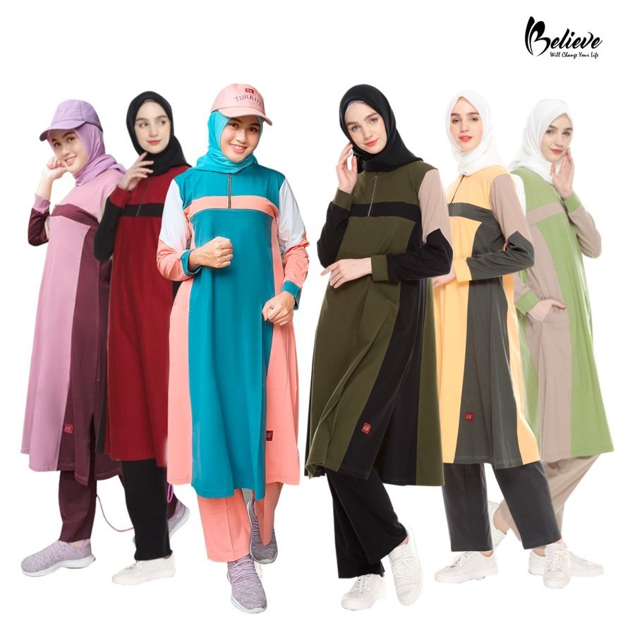 BELIEVE MUSLIMAH SPORTY BMS 26 / SETELAN OLAH RAGA MUSLIMAH / SETELAN OLAH RAGA SYARI / SETELAN OLAH
