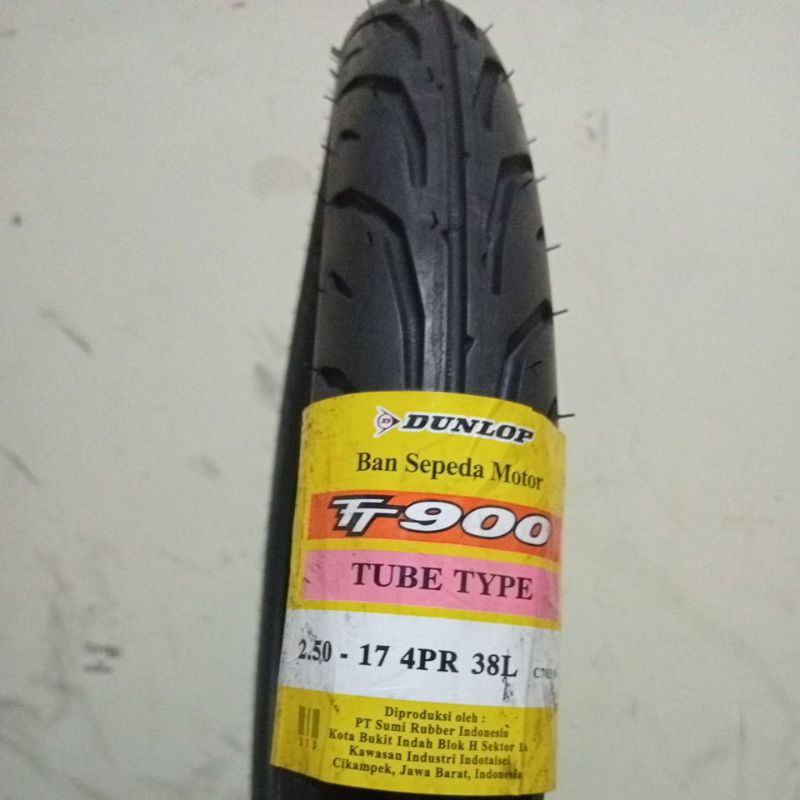 DUNLOP 250-17 TT900 BAN LUAR DUNLOP TIRE TUBE TYPE RING 17 MOTOR BEBEK TUBETYPE DEPAN BELAKANG 2.50 