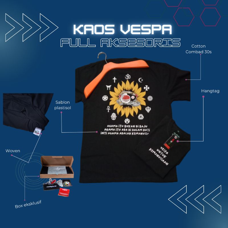 kaos cowok cowo distro combed30s pria vespa extreme original secooterist viral murah hitam sablon pl
