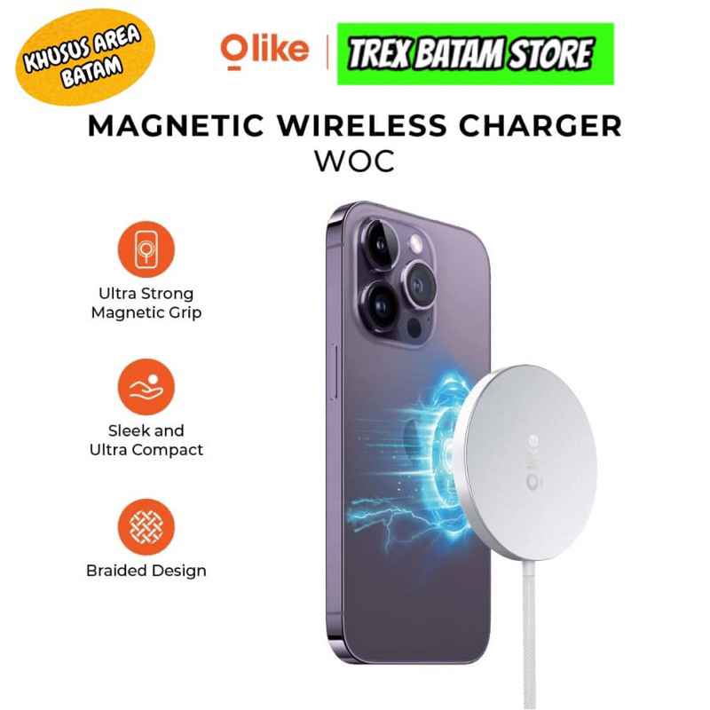 OLIKE MAGNETIC WIRELESS CHARGER WOC SUPPORT IPHONE 15 &amp; ANDROID [ BATAM ]