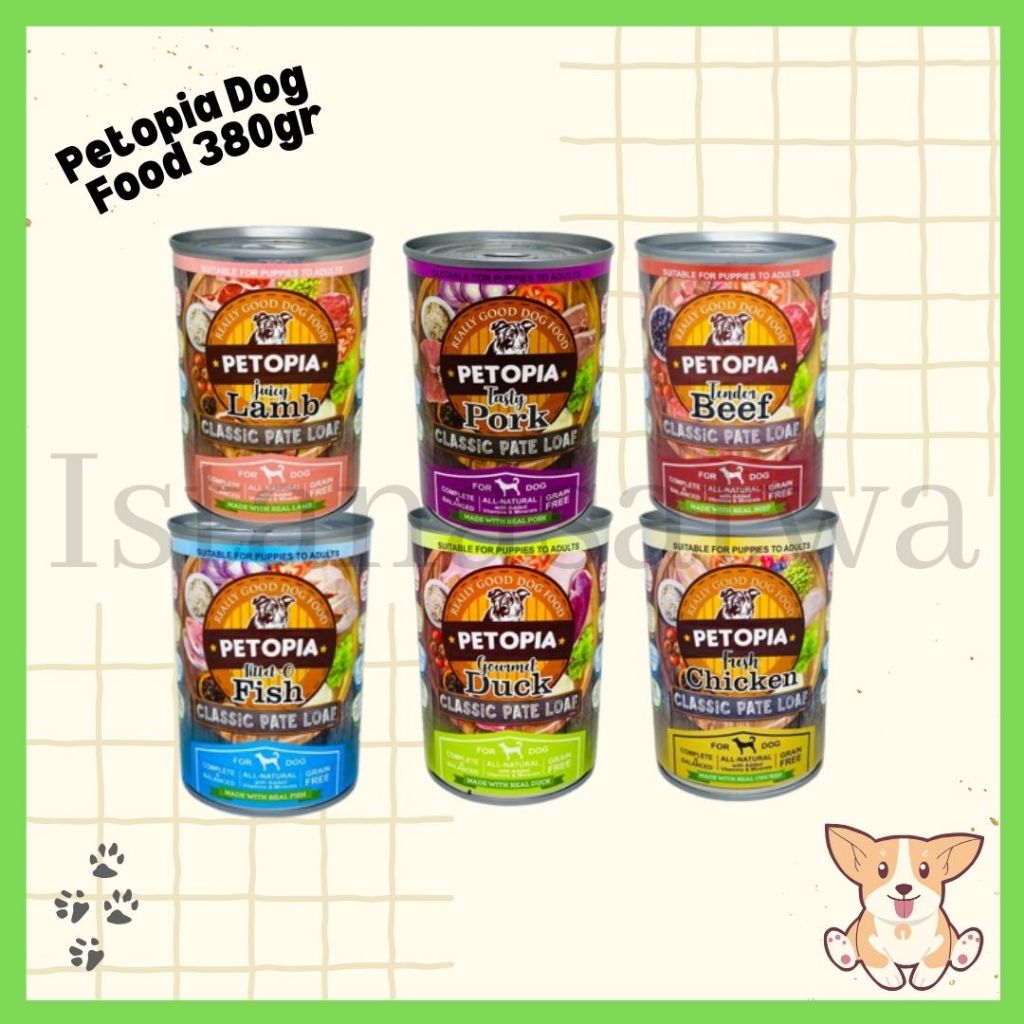 Petopia Dog Food Can 380gr - Makanan basah kaleng anjing dog food