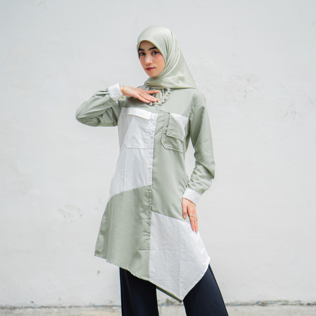 TUNIQUE | NARUMI SERIES | Loyce Atasan Tunik Wanita Kekinian Terbaru | Dress Kemeja Tunik Cantik War