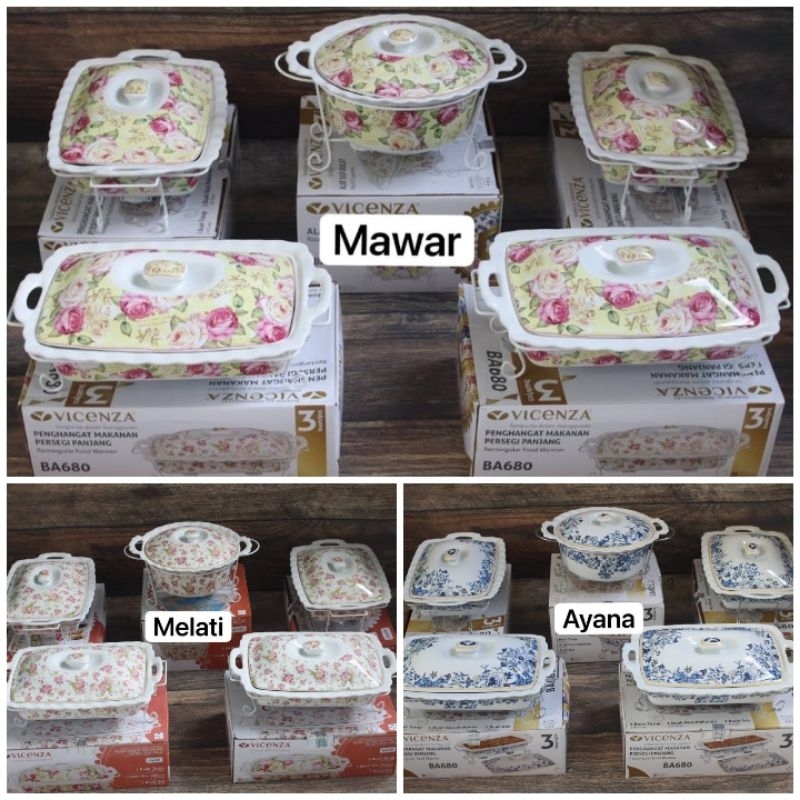 prasmanan Vicenza 1 bulat + 4 segi ba-680 ba-618 Ayana mawar melati