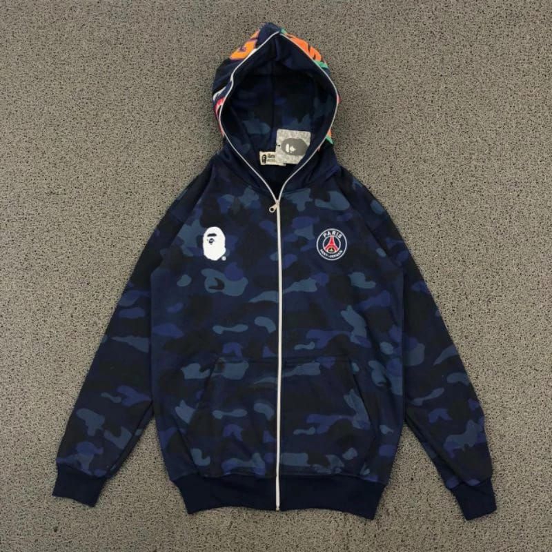 HOODIE ZIPPER BAPE X PSG CAMO HIGH QUALITY
