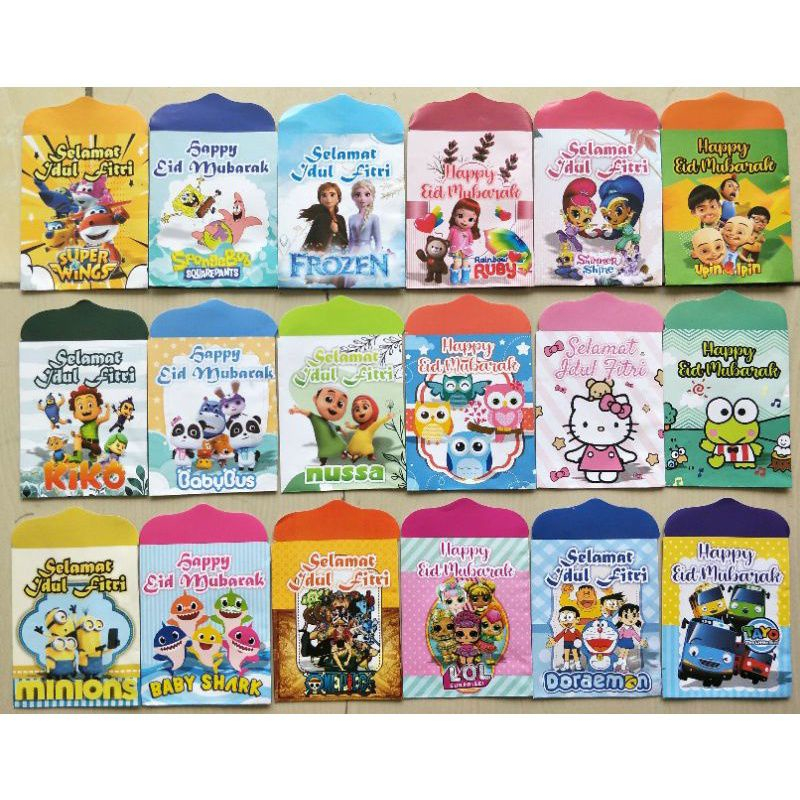 

Amplop Lebaran Karakter Lucu Kartun Animasi Menarik Keren 1 Pack Amplop Isi 8pcs Harga Untuk 10 Pack Dan 100 Pack