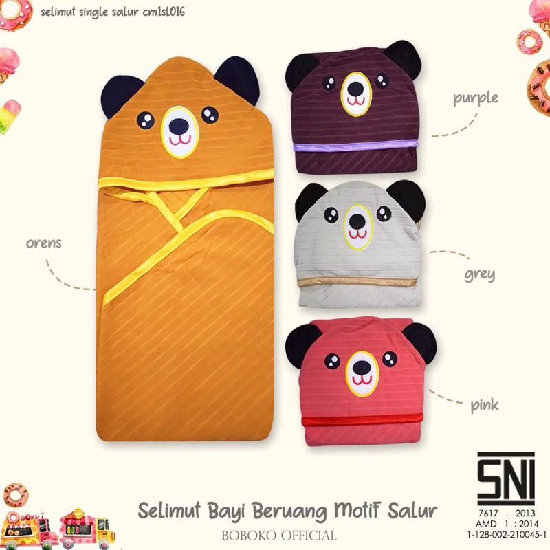 Selimut Bayi Topi Karakter Boboko/ Selimut bayi Lembut
