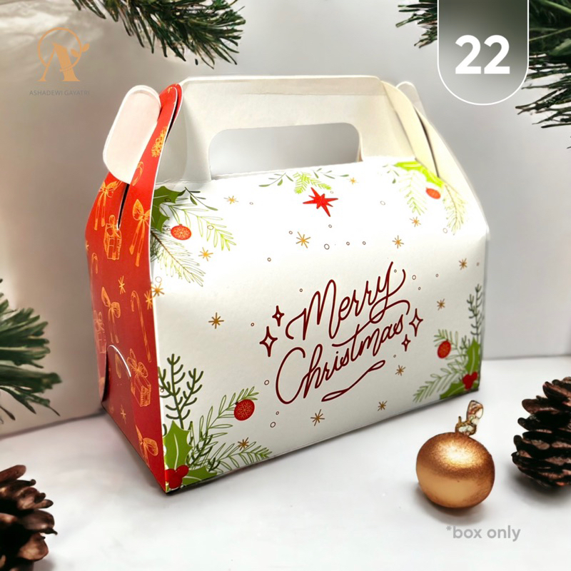 

Ashadewi Gayatri - Gable Box Ivory : 22x11x11 cm / box gift natal / box hampers dessert / box christmas