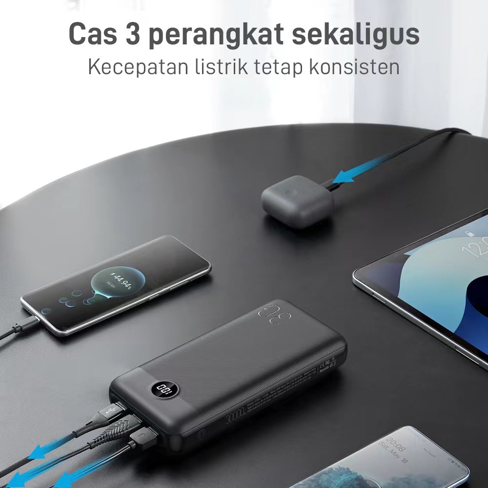 (1 Unit) Powerbank MOFIT M36 30000mAh + Fast Charge 2.4A Real Capacity Power Bank