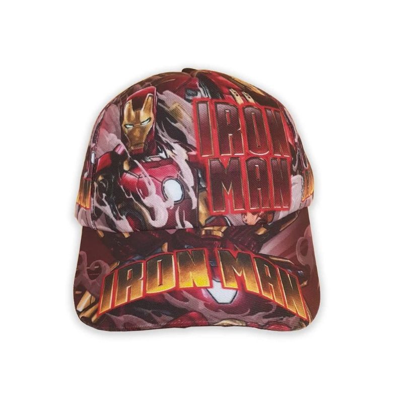 Topi Baseball Anak Iron Man/Topi Superhero Anak Cowok/Topi Full Print Anak Terkini