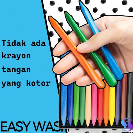 

Ready Crayon Mewarnai / Crayon Anti Air Anti Kotor Tangan / Crayon Pensil Warna