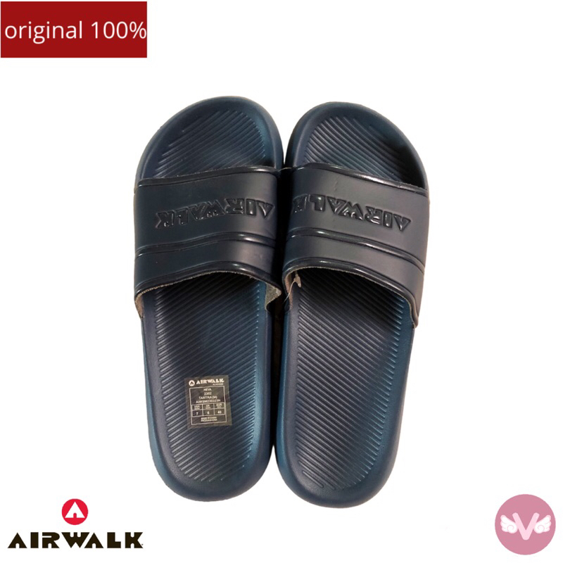 PROMO AIRWALK Slop Sendal Slop Airwalk Original 100% Sendal Slop Pria Airwalk Navy Blue Navy Biru
