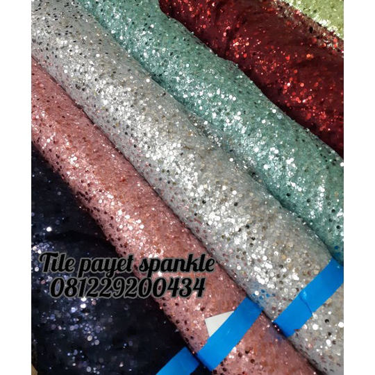 Grosir Kain bahan brokat tulle tille tile tule full payet tulle sequin squence sparkle.