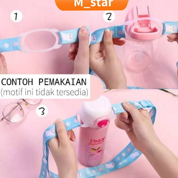 Laris Tali Botol Minum Tali botol panjang motif kartun import Tali Strap Botol Minum Tupperware Moti
