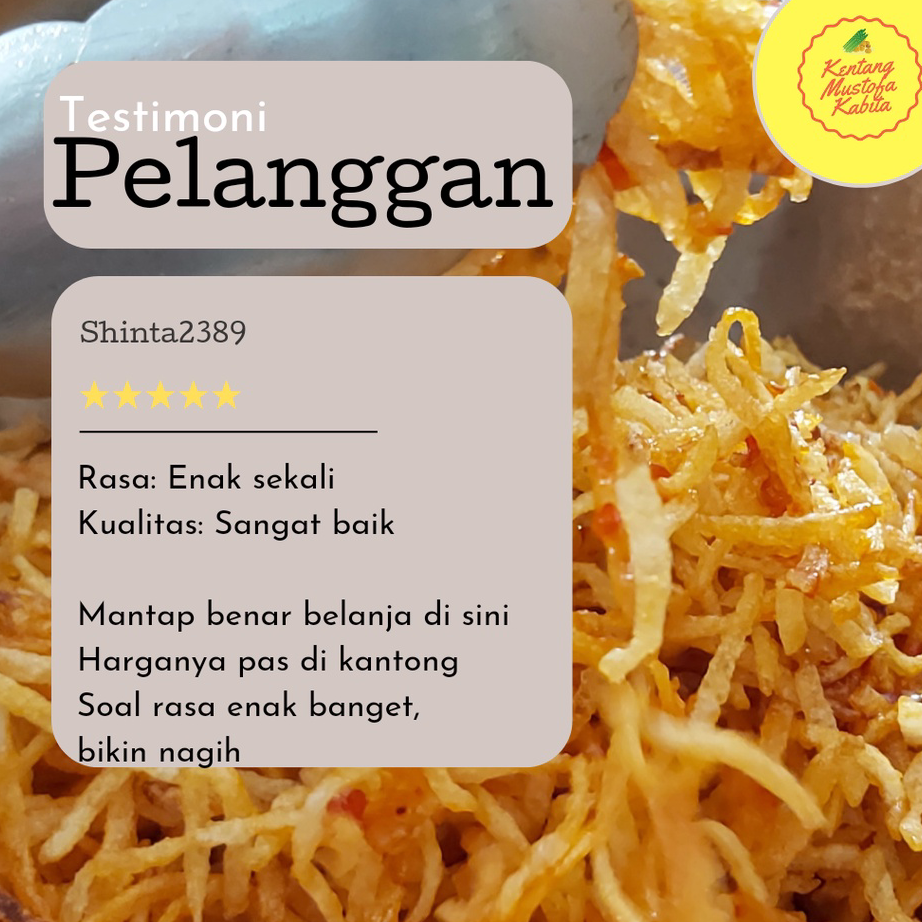 

Ready Kentang Mustofa Kabita 100gr - Bencok Krispi Tanpa MSG Kualitas Premium Terlaris Balado Kriuk Kering Renyah Teri Medan Kacang Bandung