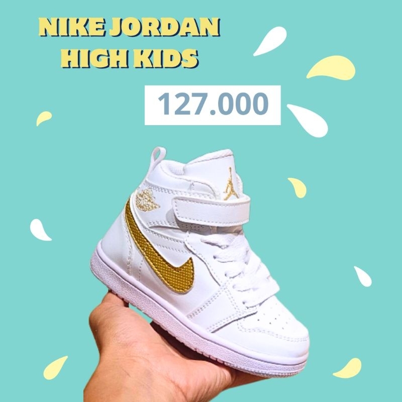 Sepatu Anak Nike Jordan High Putih Laki-Laki Dan Perempuan
