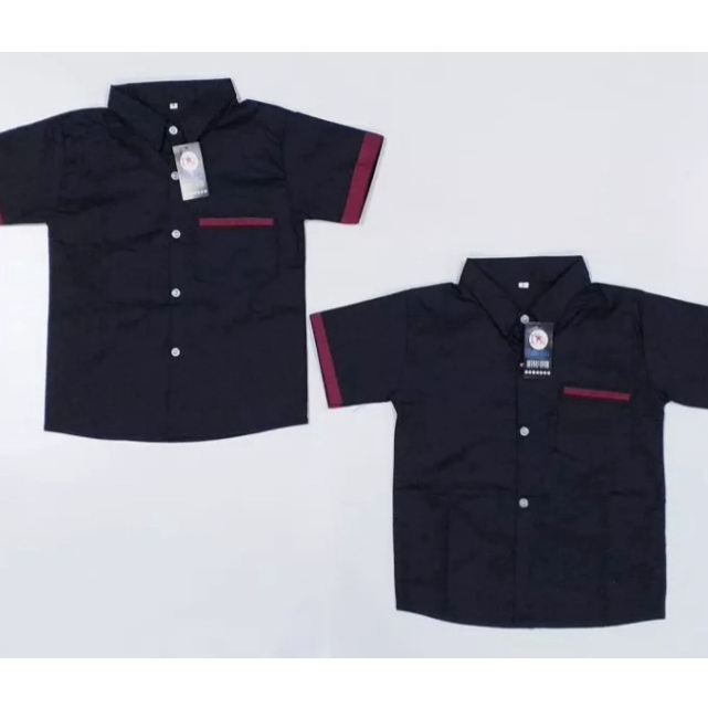 Ready Kemeja Anak Laki-Laki Kemeja Distro Umur 1-10 Tahun Bahan Mat Cutton Warna polos Hem Anak Komb
