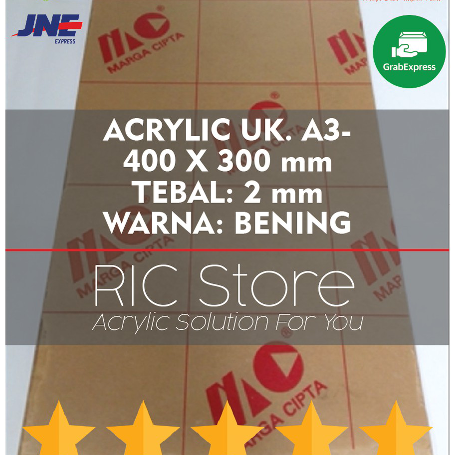 

➟➬✢ Acrylic / Akrilik Lembaran Uk. A3 - 40X30 Tebal 2mm BENING