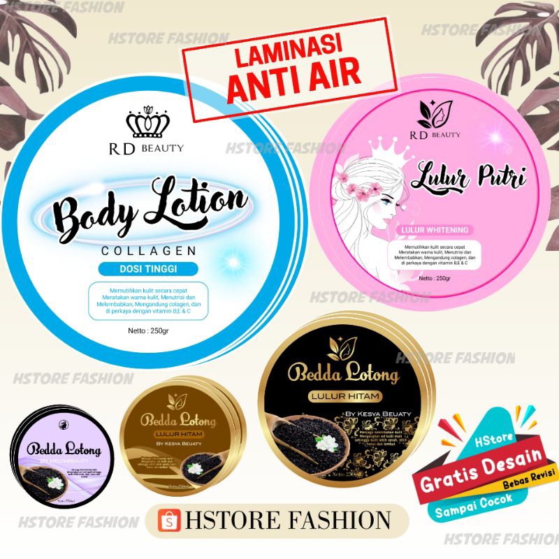 

Sticker HB Lotion Kecantikan Stiker Skincare Label Lulur Cream Homemade Variasi Anti Air