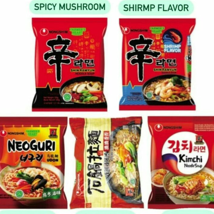 

→➘✹ Shin Ramyun Nongshim / Noodle Spicy Mushroom / Mie Korea 120gr
