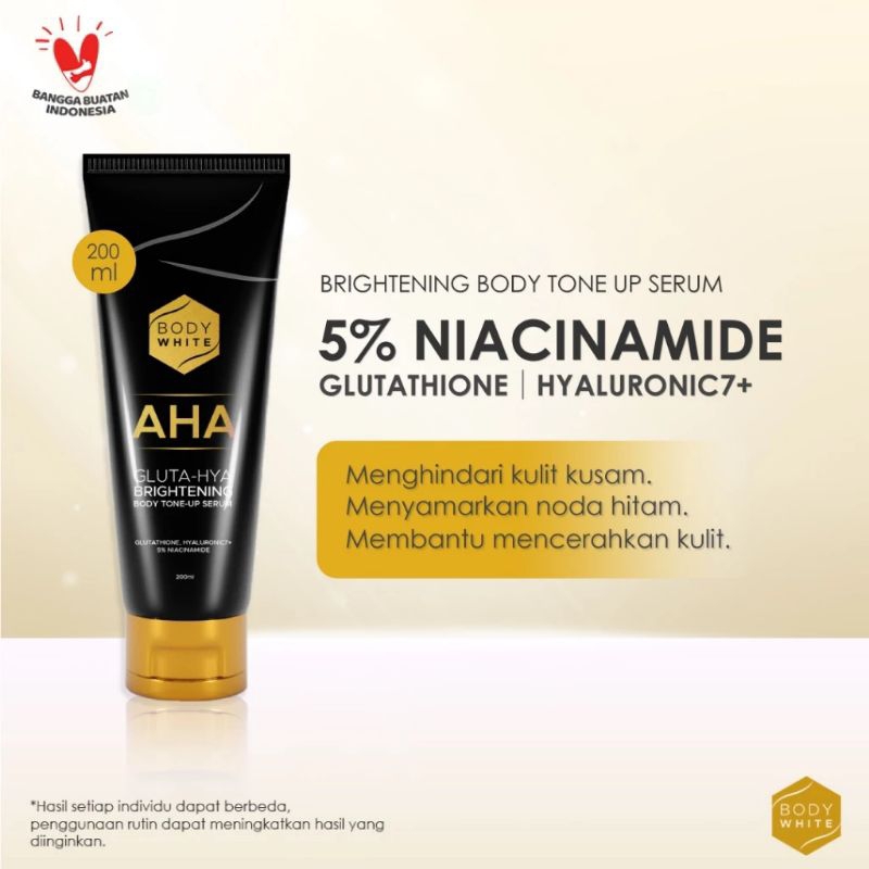 BODY WHITE AHA Brightening Body Tone Up Serum 200ml - Lotion Badan