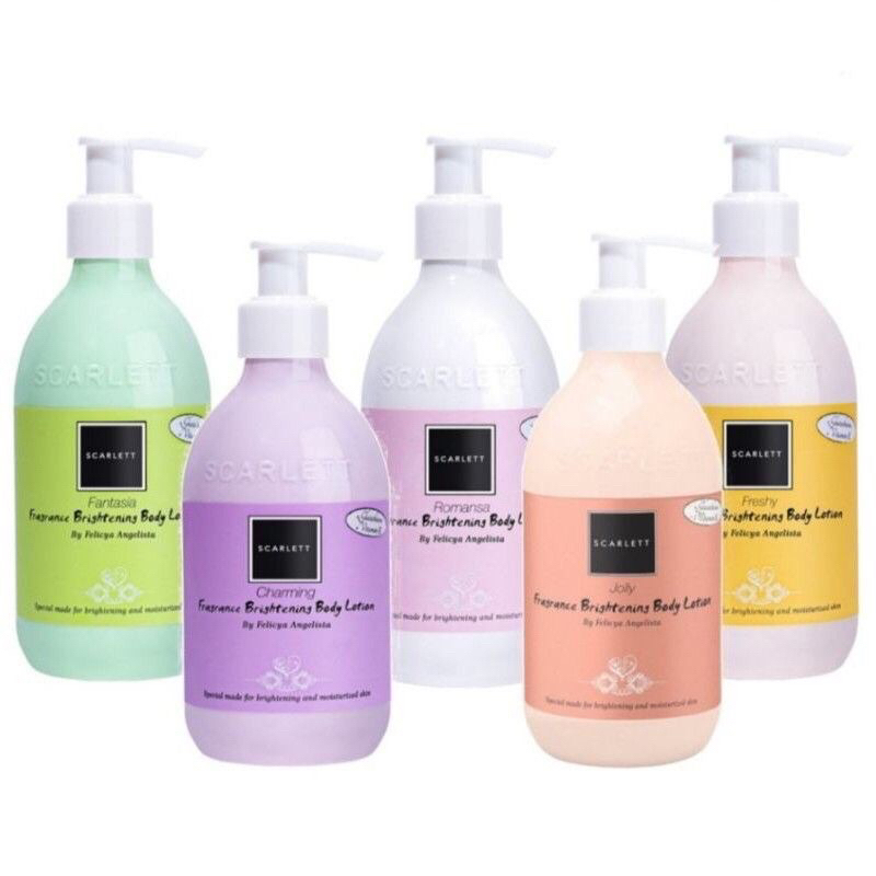 SCARLETT Fragrance Brightening Body Lotion/Scarlett Body Serum/Scarlett Body Brightening Shower Scru