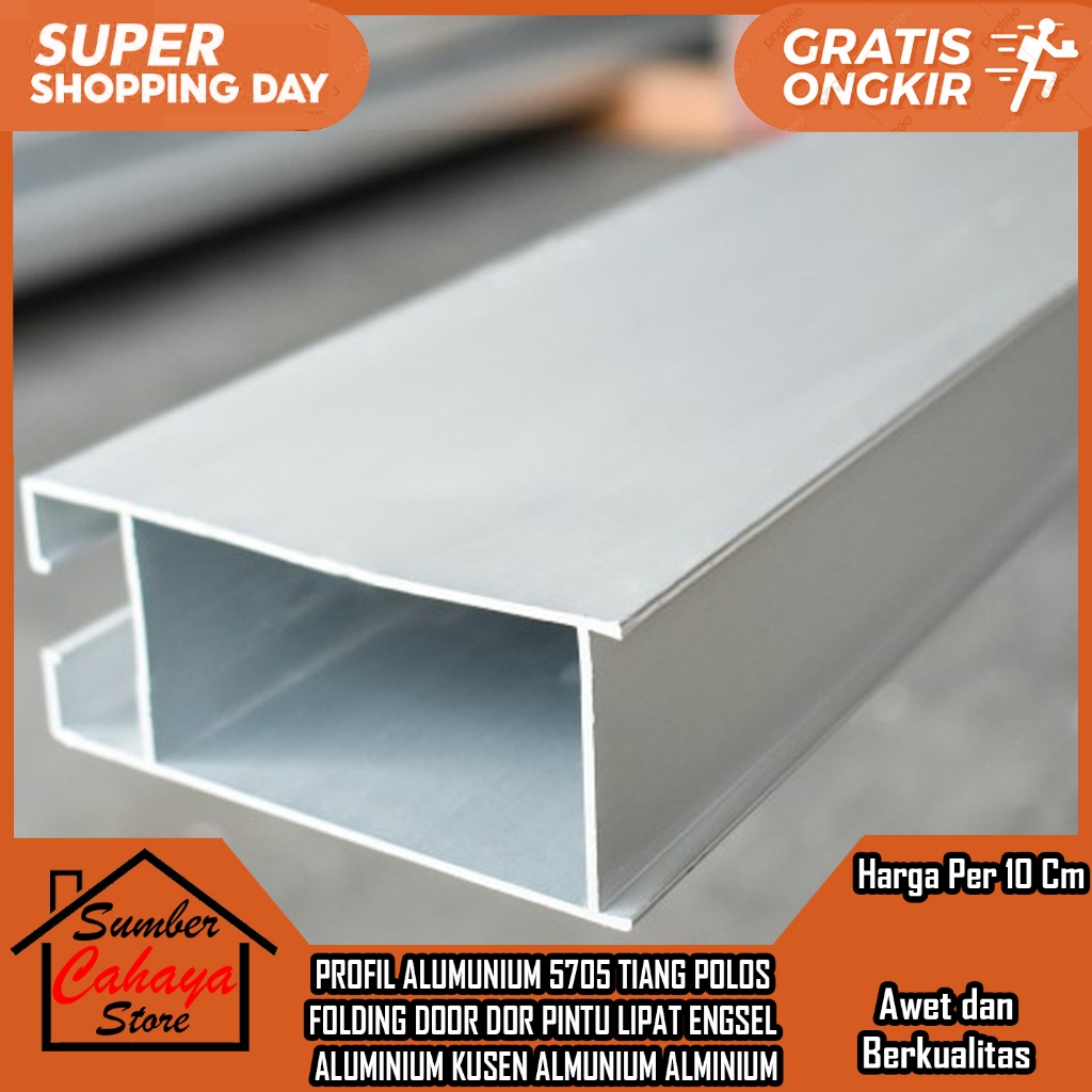 PROFIL ALUMUNIUM TIANG POLOS FOLDING DOOR PER 10 CM PINTU LIPAT ENGSEL ALUMINIUM KUSEN ALMUNIUM ALMINIUM 5705 DOR PROPIL BATANGAN LONJORAN SLEDING DORONG DAKON ALEXSINDO SELIDING SELEDING SWING DACON INKALUM JPA ALEXINDO ALEKSINDO Damai Abadi JENDELA WC