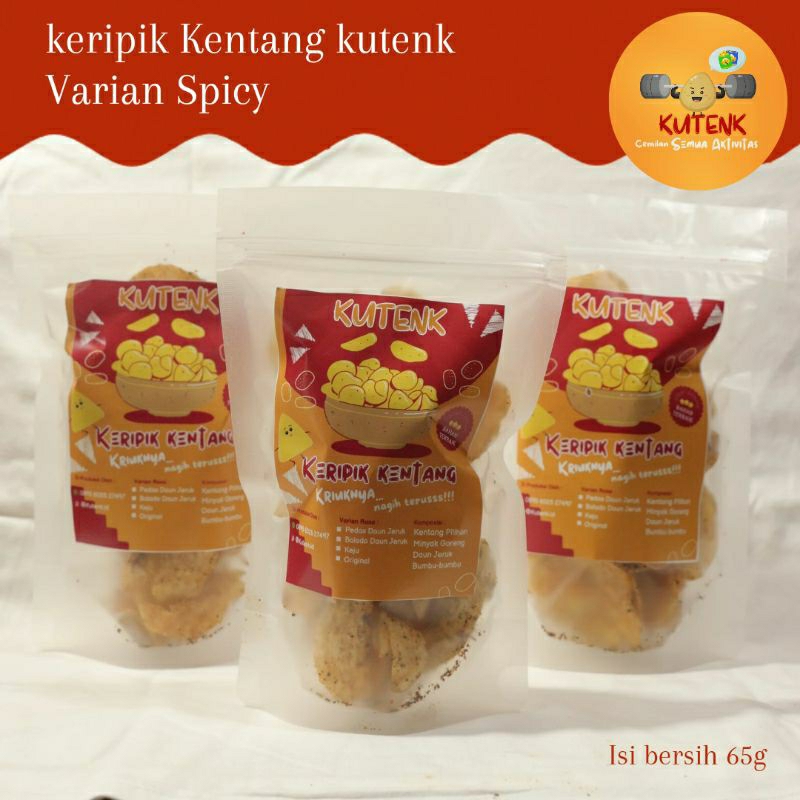 

Keripik Kentang Kutenk Spicy 65g - 170g Cemilan Nikmat