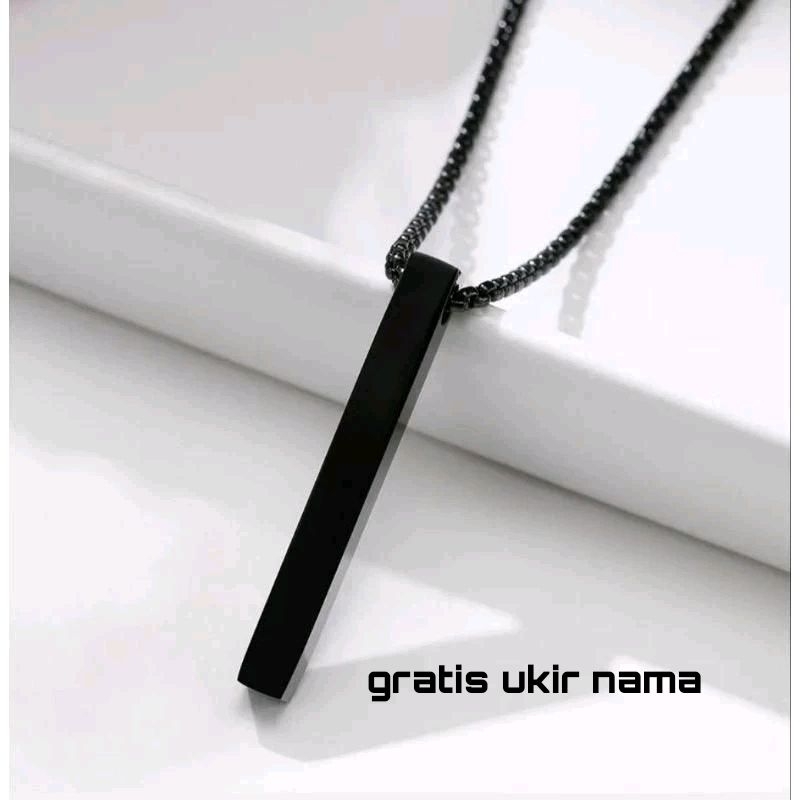 KALUNG TITANIUM ANTI KARAT DAN ANTI LUNTUR KALUNG PRIA WANIT WARNA HITAM