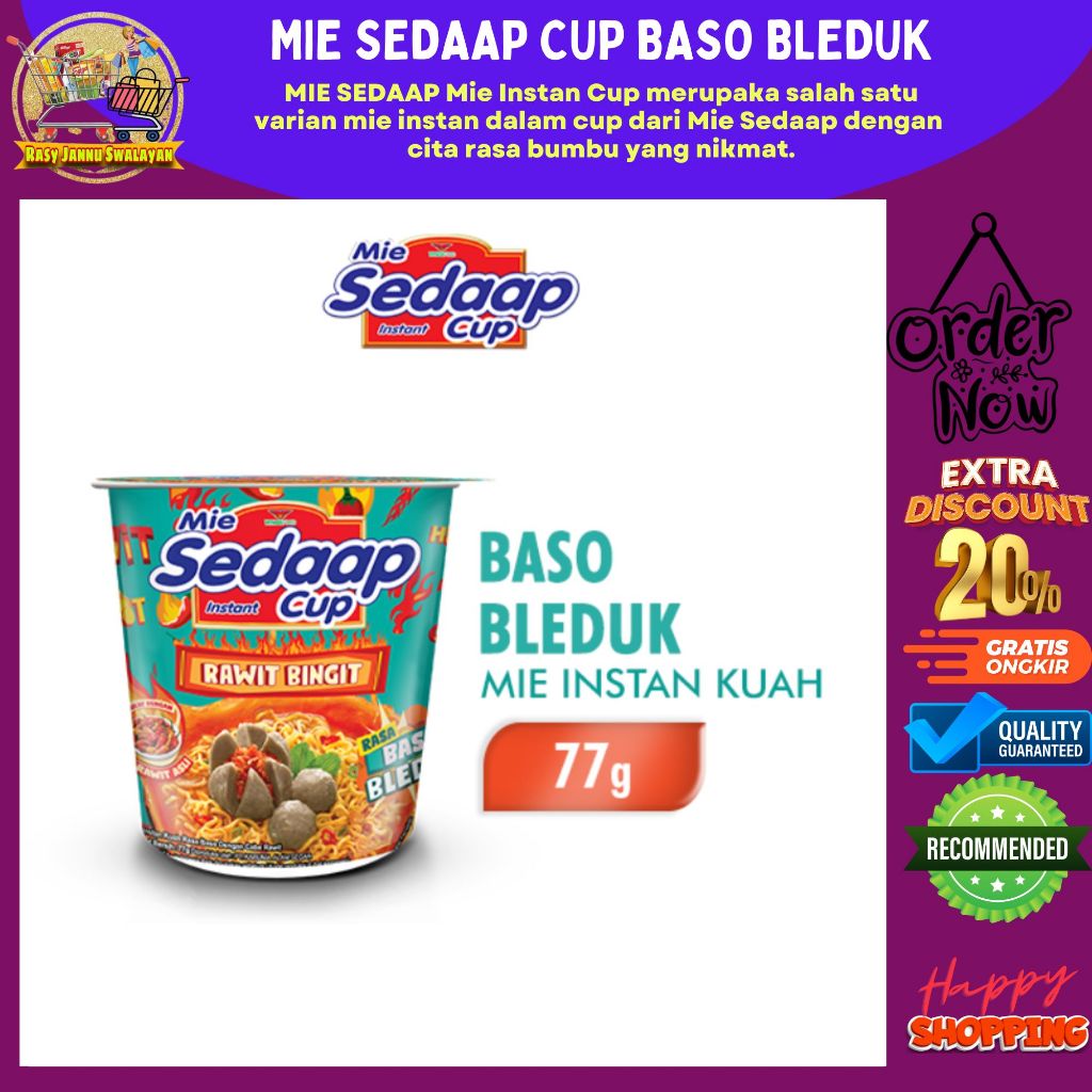 

Sedaap Mi Instan Cup Baso Bleduk 77g