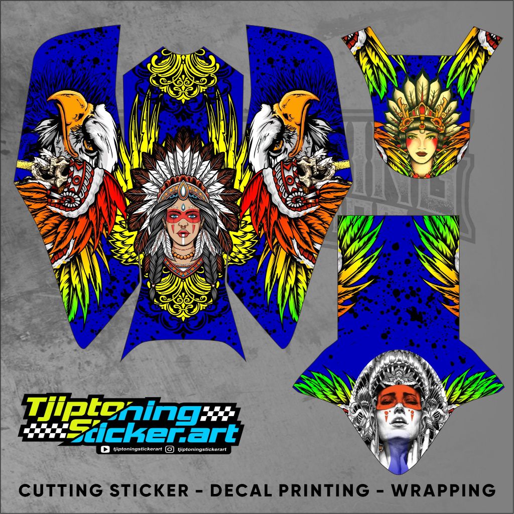stiker rx-king full gambar cewek apache tengkorak dayak