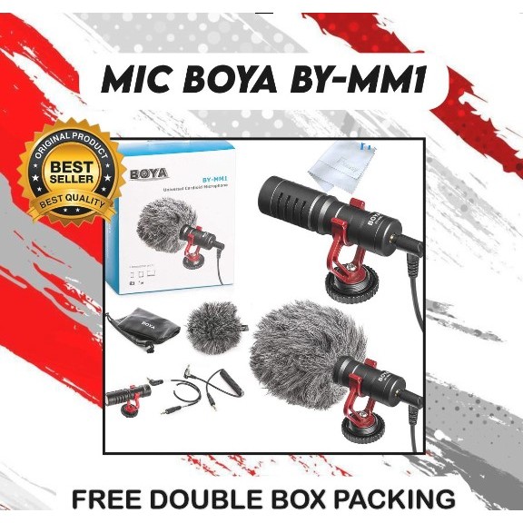 Mic BOYA BY-MM1 Cardiodid Microphone Shotgun For Camera Video Smartphone BY MM1 Shootgun Vlog Mini B