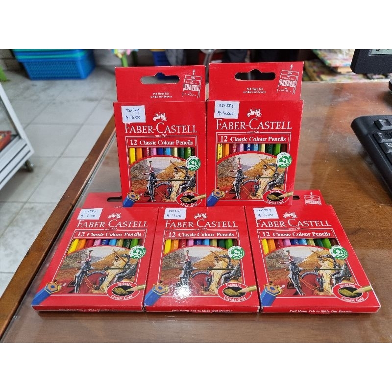 

pensil kayu warna Faber Castell 12 warna pendek
