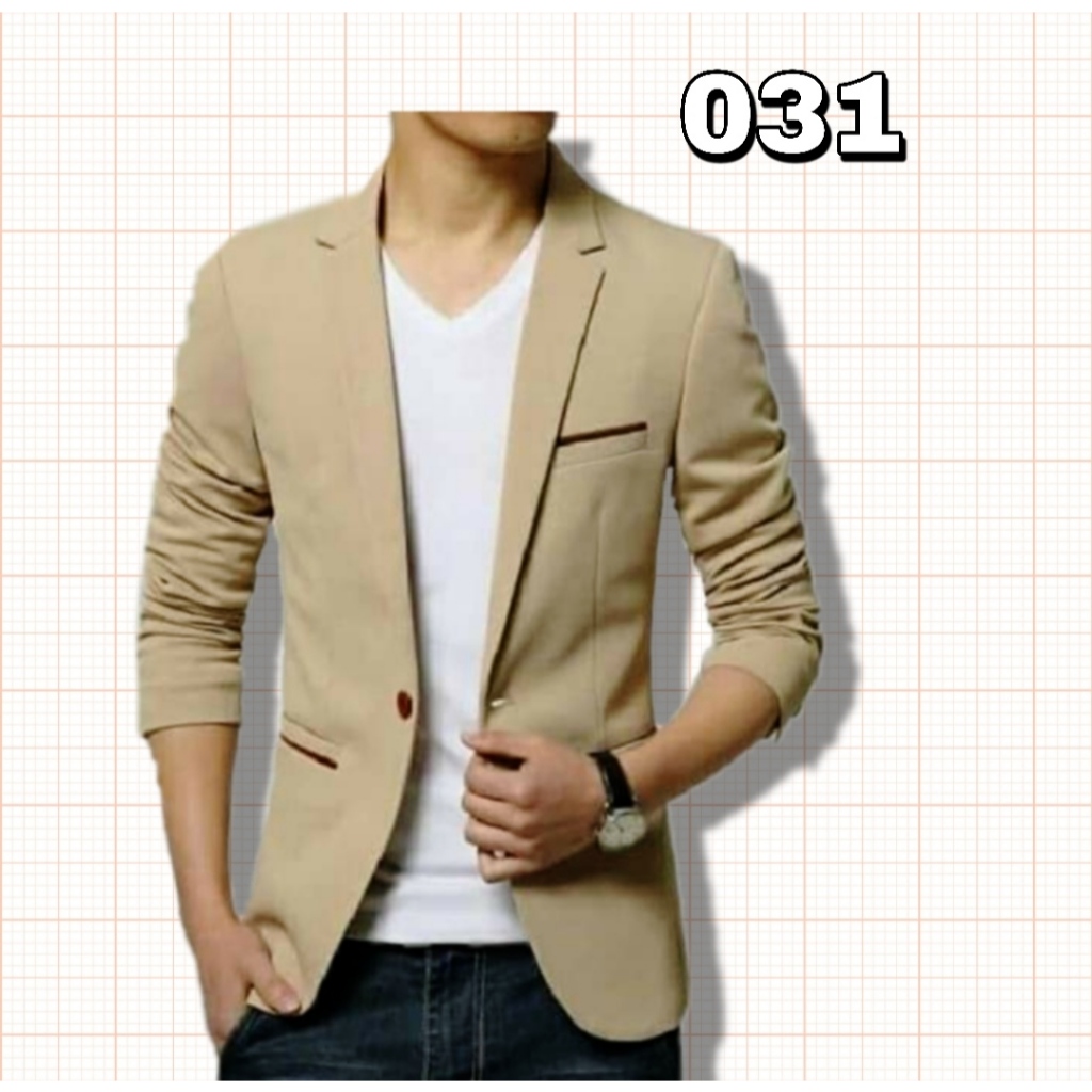 Jas Blazer Pria atau Laki-laki Casual Anak Muda Tua Dewasa Premium Formal Drill dan High Twiss S M L