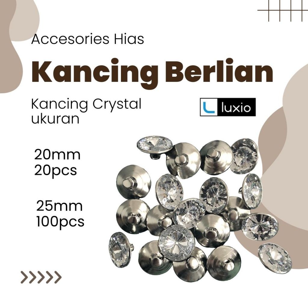 Kancing Kristal/ Kancing Berlian/ Kancing Diamond/ Kancing Permata Aksesoris Hiasan Furniture, Sofa,