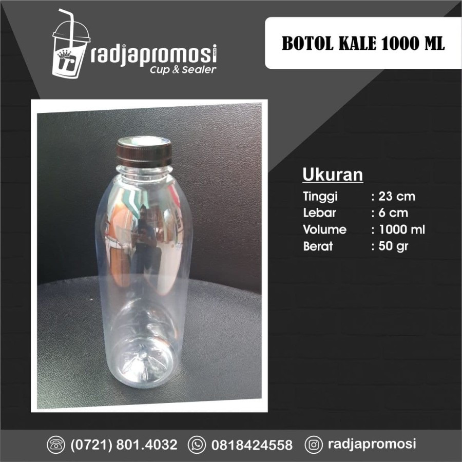 Botol Plastik Kale 1000 ml 1 liter tebal dan tutup segel grosir termurah
