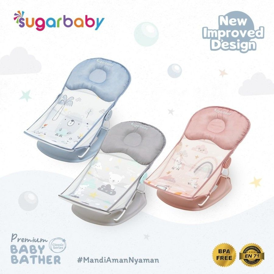 SUGAR Baby || Baby BATHER | Kursi Mandi Bayi | Jaring Mandi | Perlengkapan Mandi Bayi