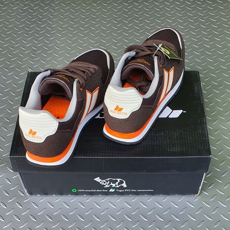 sepatu sneakers casual,sport,formal,band original macbeth fischer brown orange white.size 40 dan 41 
