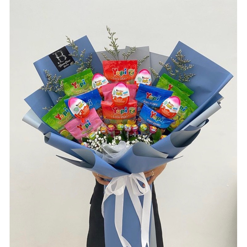 BUKET KINDERJOY YUPI CHUPA CUPS PERMEN ANAK BALI HADIAH